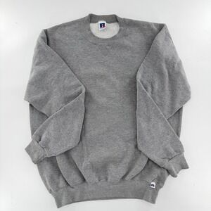 Russell Athletic Sweatshirt Crewneck Pullover Vintage 90s Unisex XLT Gray Blank